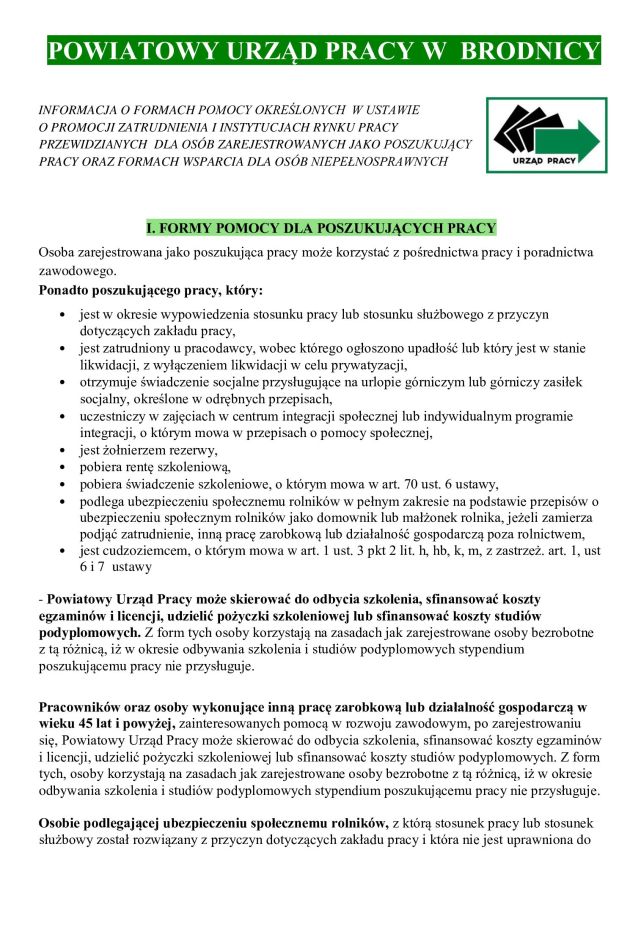 Zdjęcie artykułu WAŻNE INFORMACJE DLA POSZUKUJĄCYCH PRACY I OSÓB NIEPEŁNOSPRAWNYCH