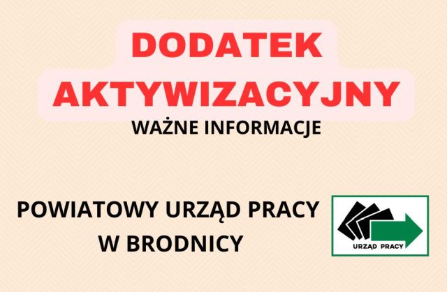 Zdjęcie artykułu DODATEK AKTYWIZACYJNY  - WAŻNE INFORMACJE