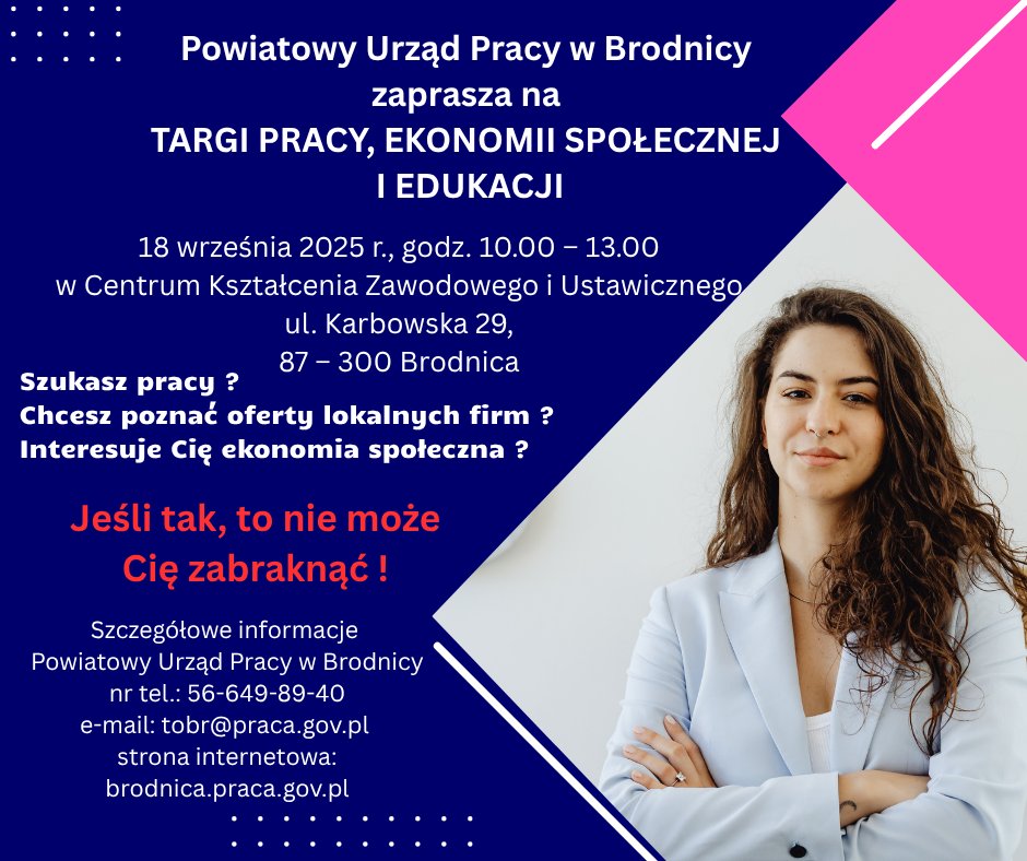 Zdjęcie artykułu Zapraszamy na TARGI PRACY, EKONOMII SPOŁECZNEJ i EDUKACJI