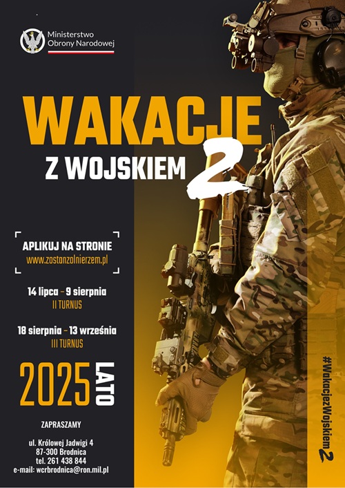 Zdjęcie artykułu Zaproszenie Wojskowego Centrum Rekrutacji w Brodnicy „Wakacje z Wojskiem 2”